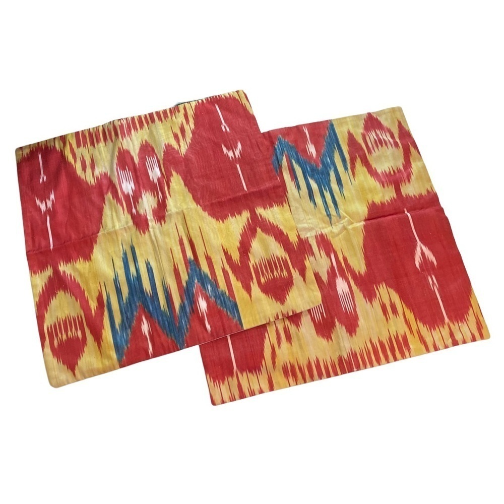 Authentic ikat silk turkish boho square accent decor throw pillow‎ cover zip - Picture 3 of 9